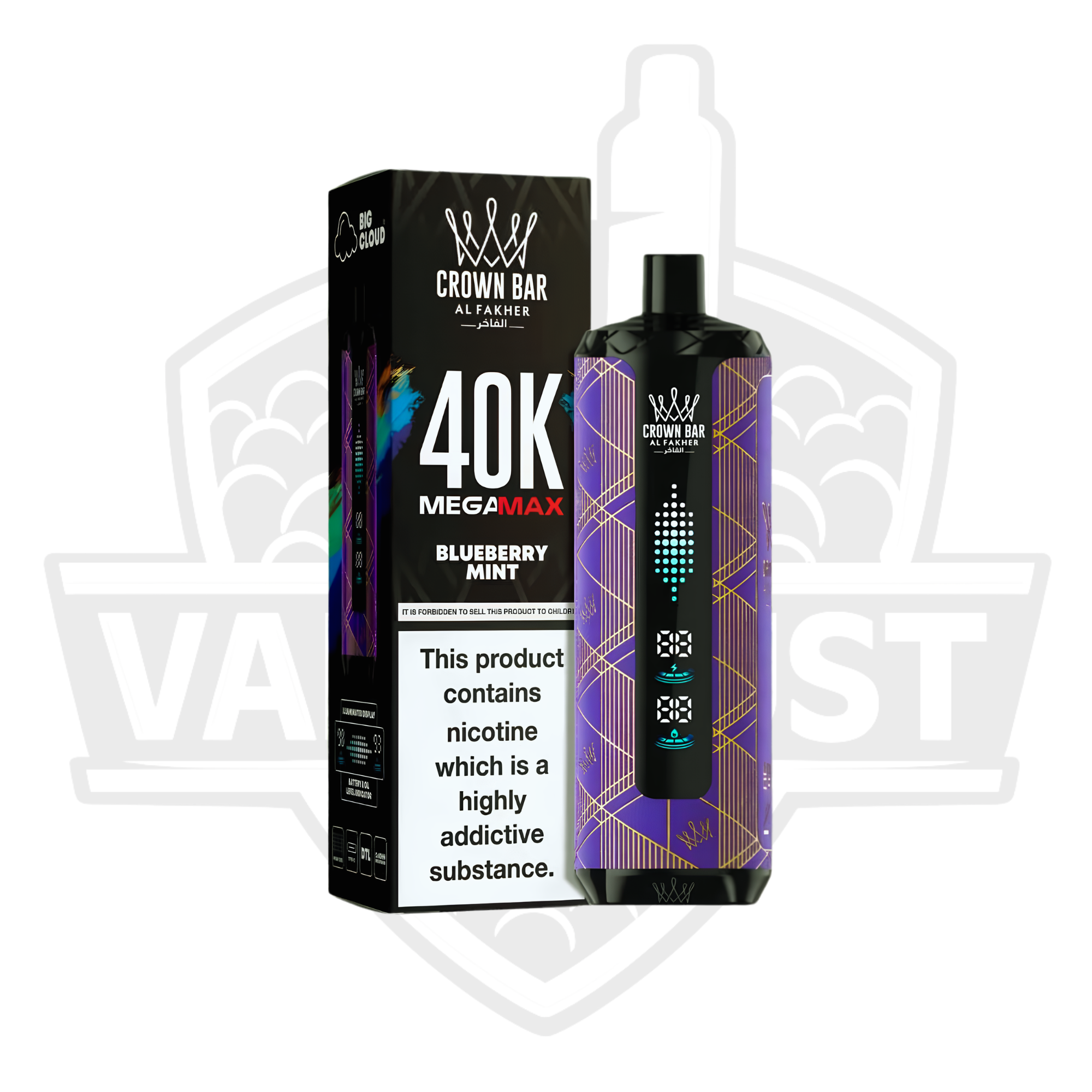 AL Fakher Mega Max 40K Puffs Disposable Vape – Blueberry Mint