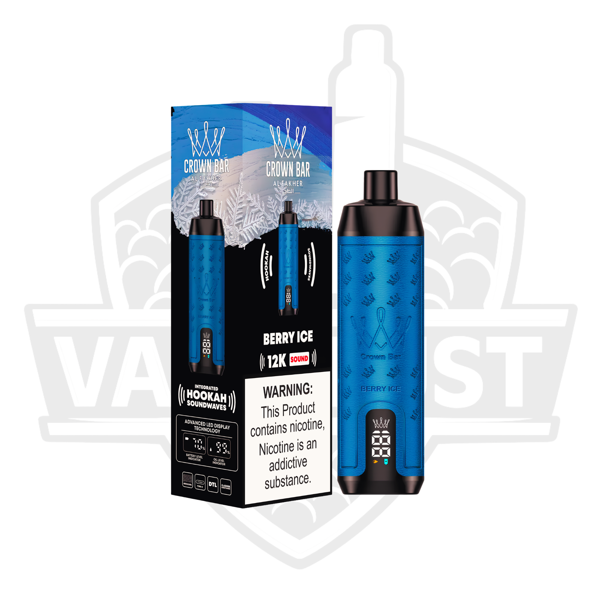 AL Fakher Crown 12K Puffs Disposable Vape – Berry Ice