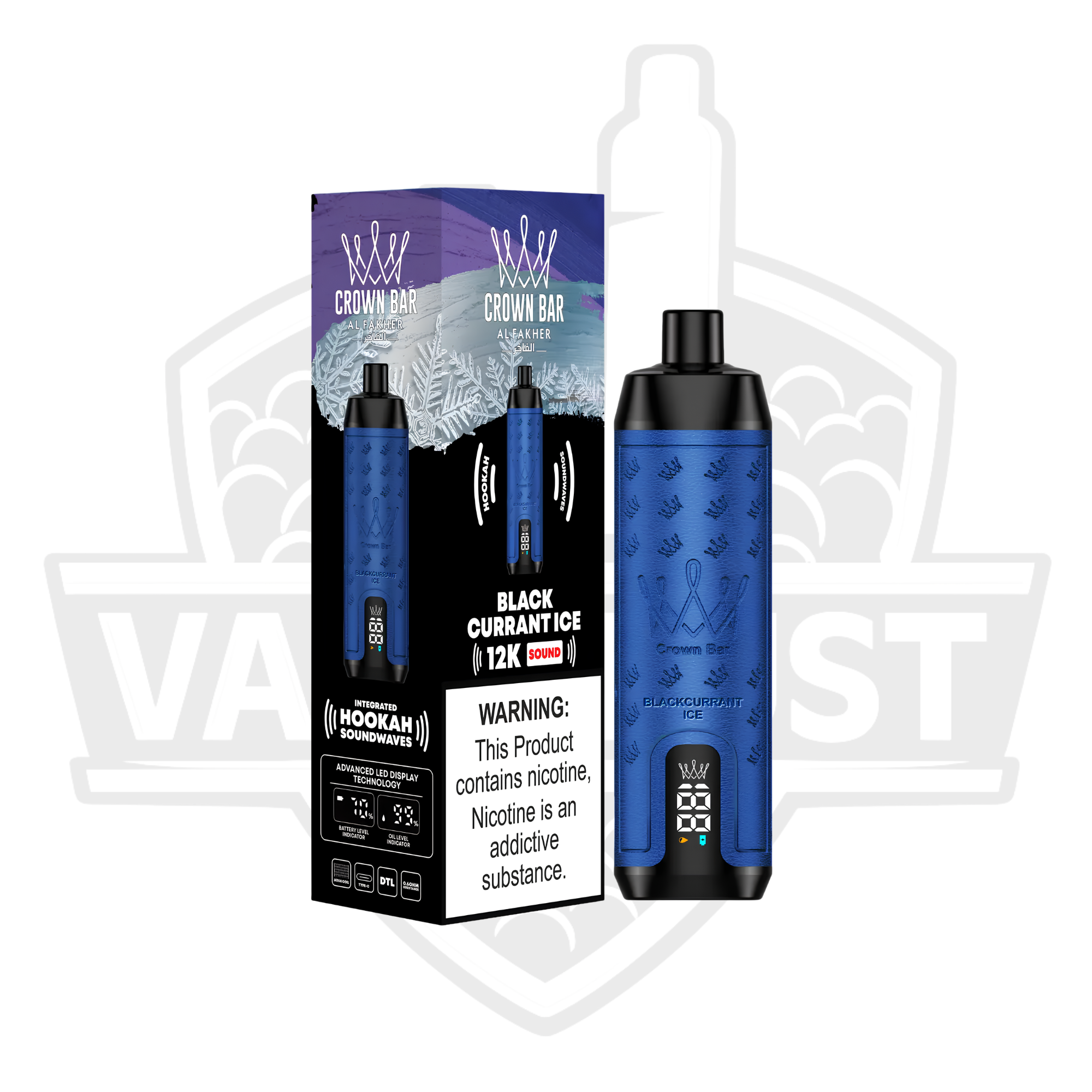 AL Fakher Crown 12K Puffs Disposable Vape – Black Currant Ice
