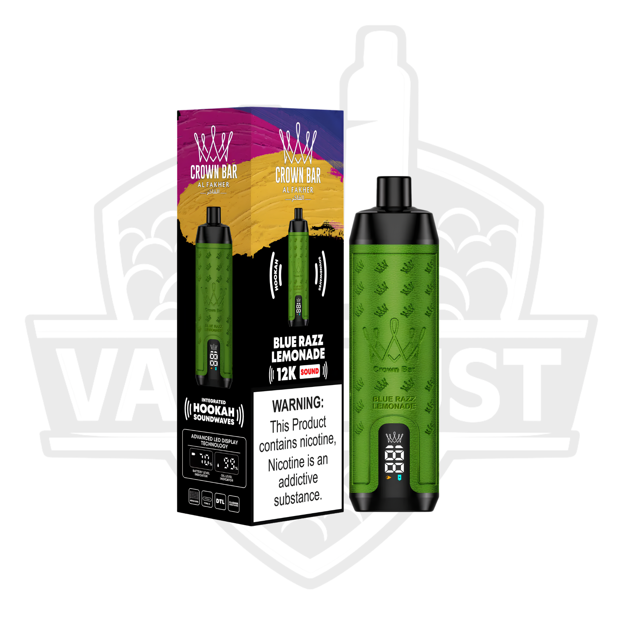 AL Fakher Crown 12K Puffs Disposable Vape – Blue Razz Lemonade