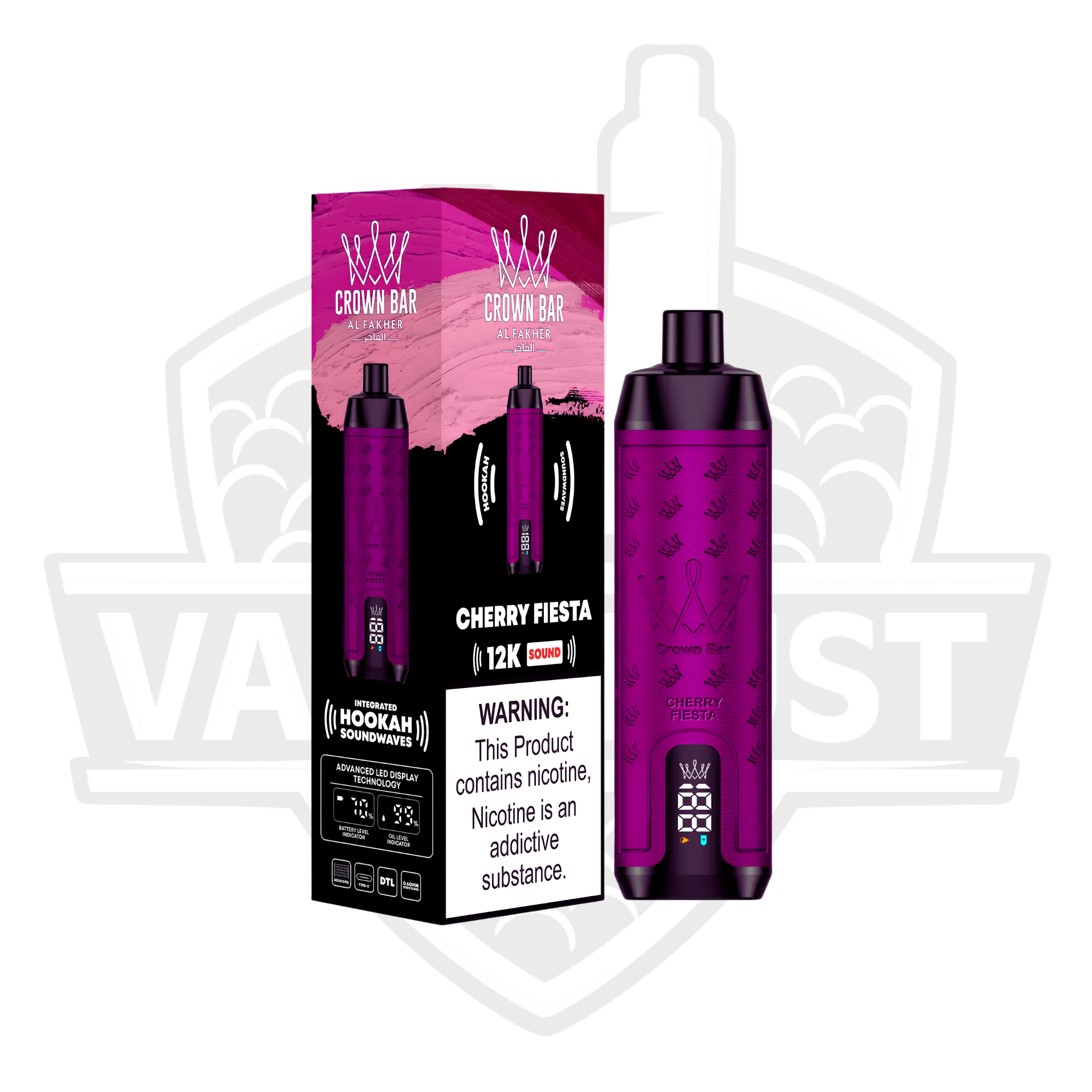 AL Fakher Crown 12K Puffs Disposable Vape – Cherry Fiesta