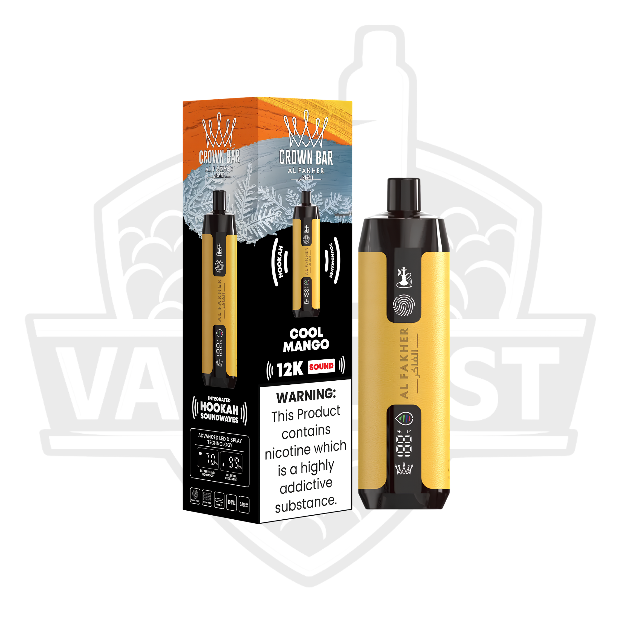 AL Fakher Crown 12K Puffs Disposable Vape – Cool Mango