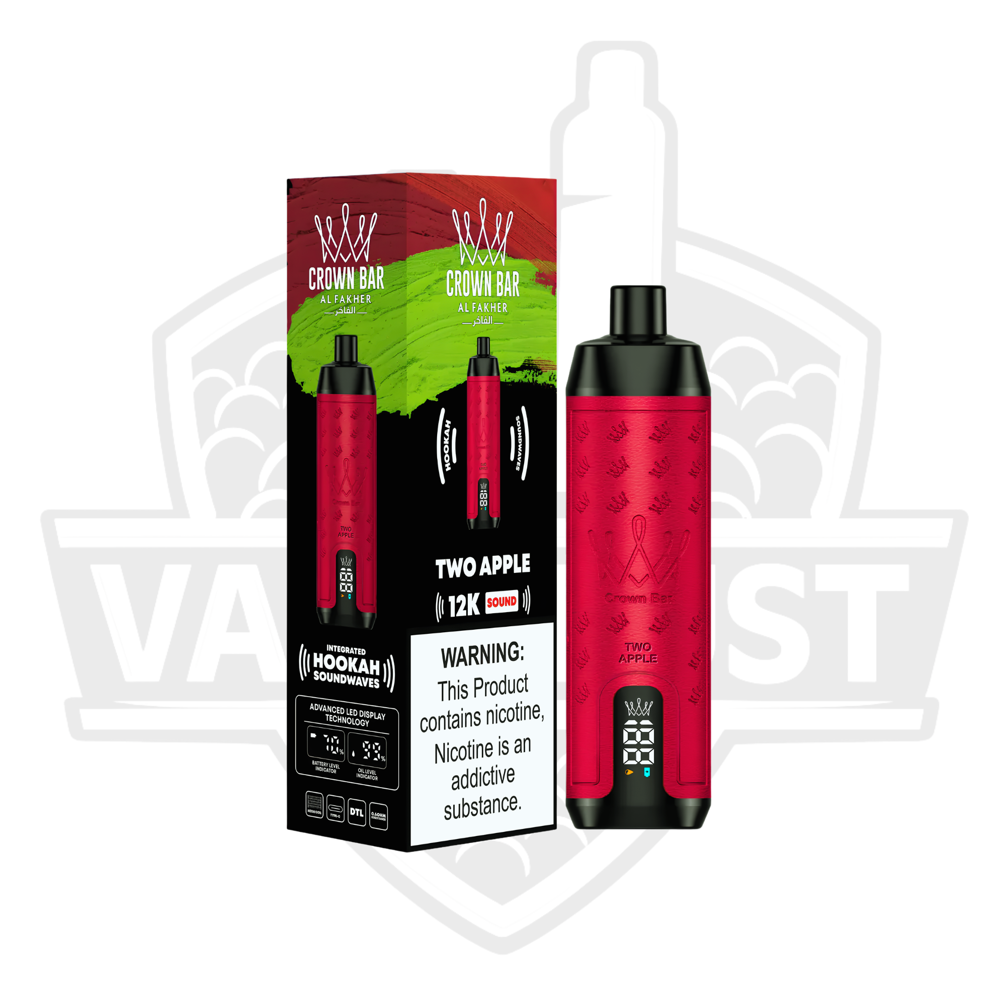 AL Fakher Crown 12K Puffs Disposable Vape – Two Apple