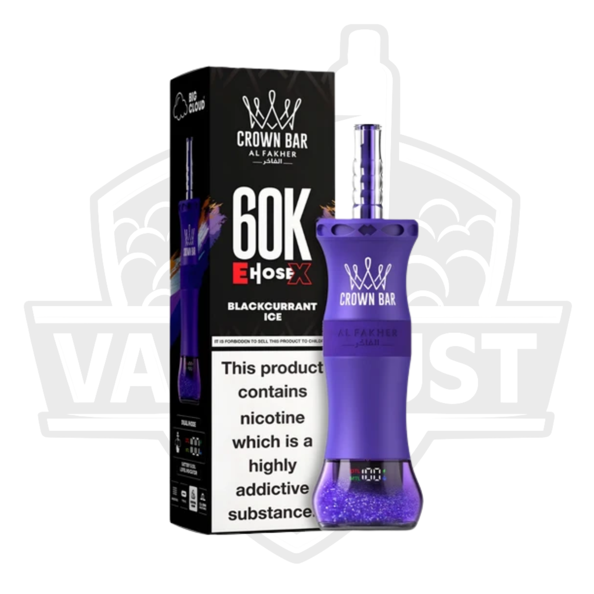 Al Fakher Crown Bar 60K Puffs Disposable Vape – Blackcurrant Ice