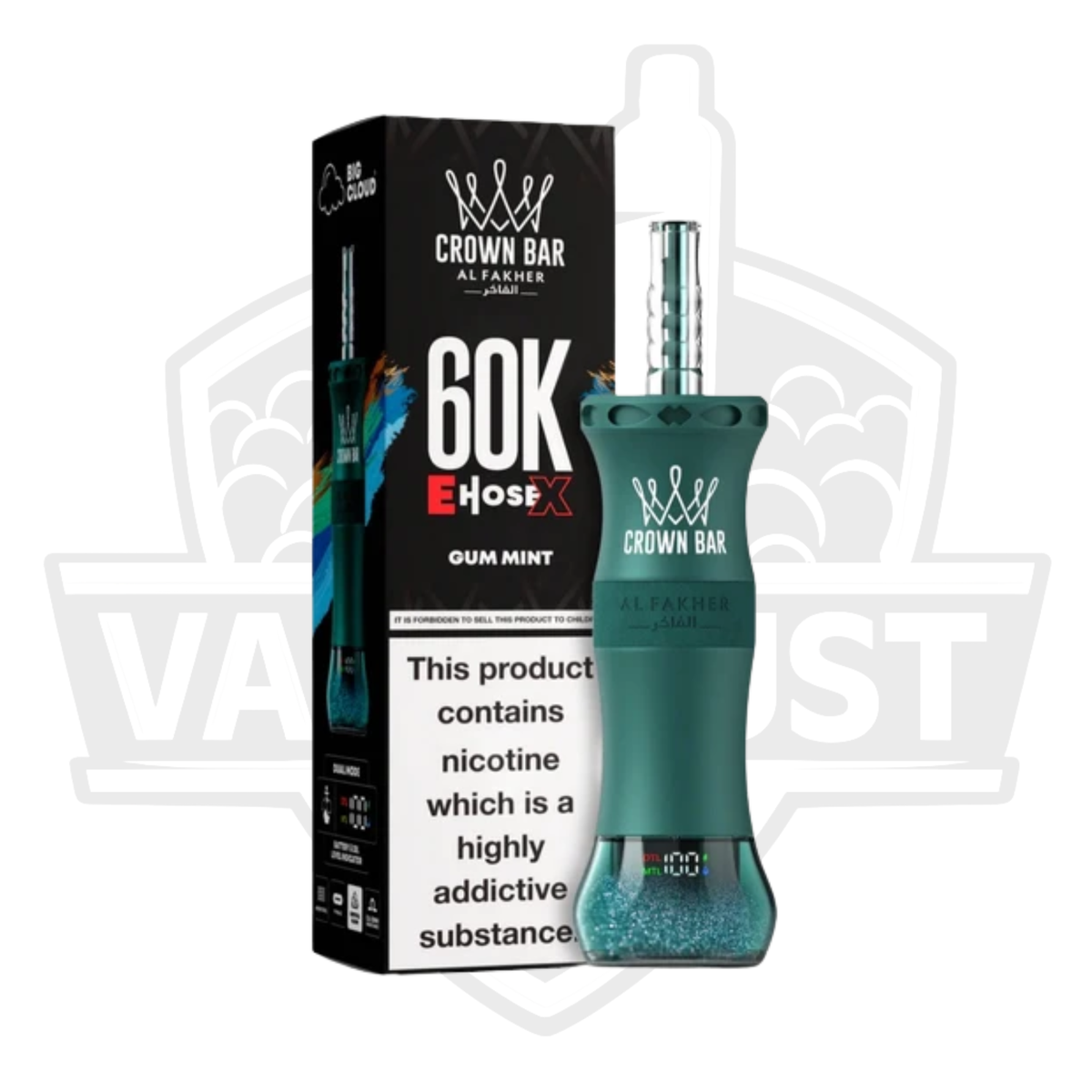 Al Fakher Crown Bar 60K Puffs Disposable Vape – Gum Mint