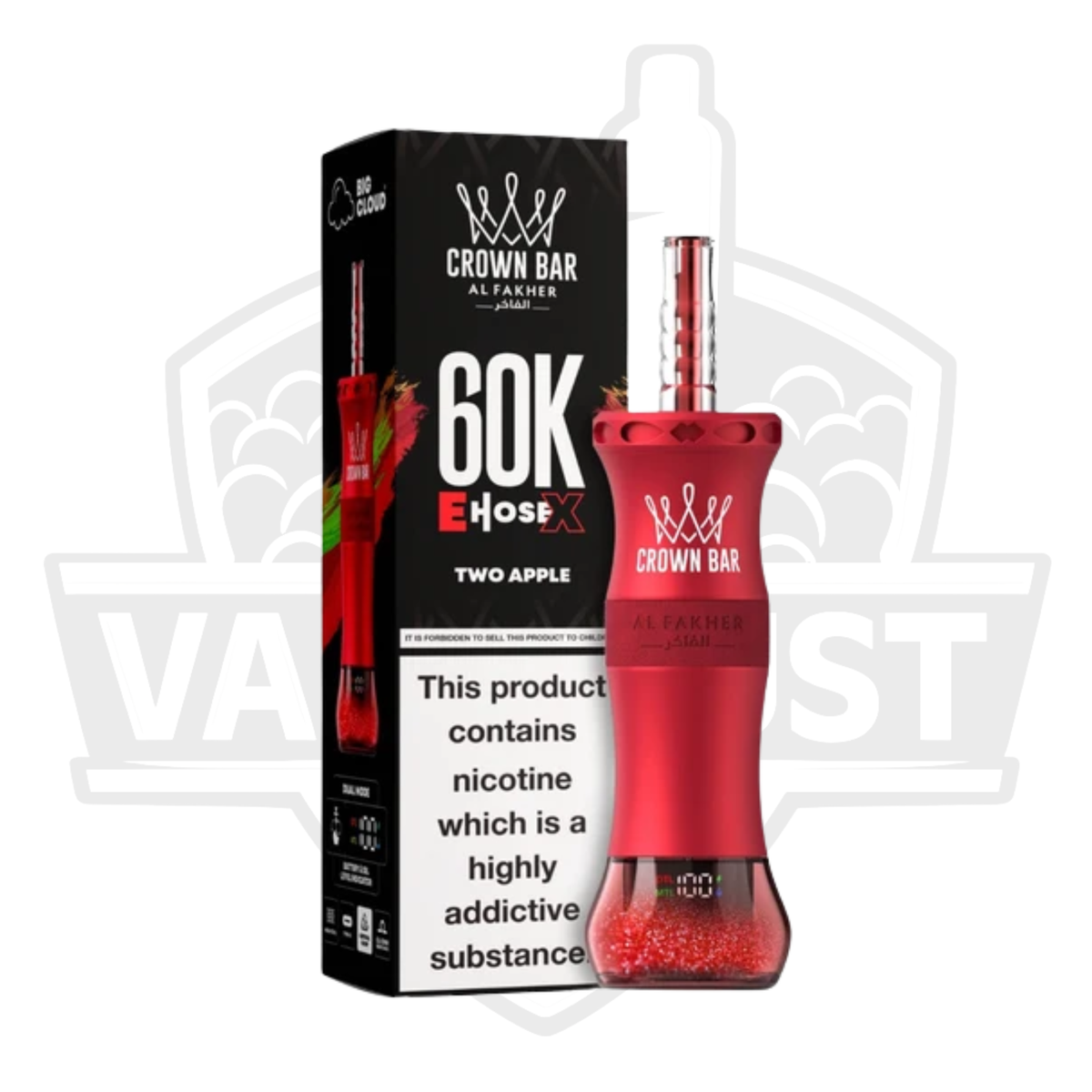 Al Fakher Crown Bar 60K Puffs Disposable Vape – Two Apple