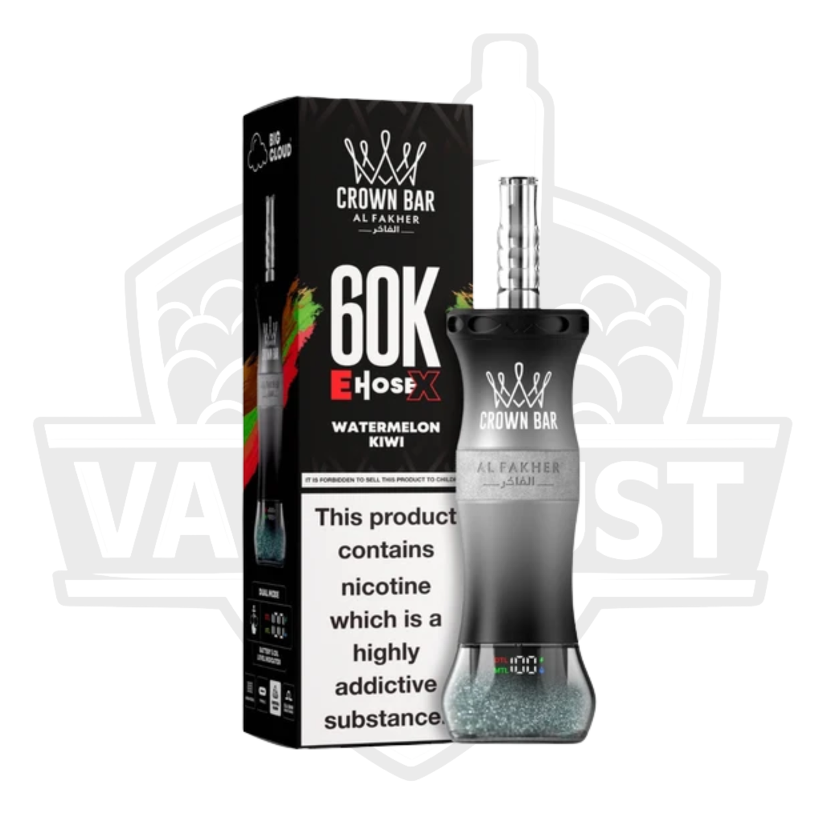 Al Fakher Crown Bar 60K Puffs Disposable Vape – Watermelon Kiwi