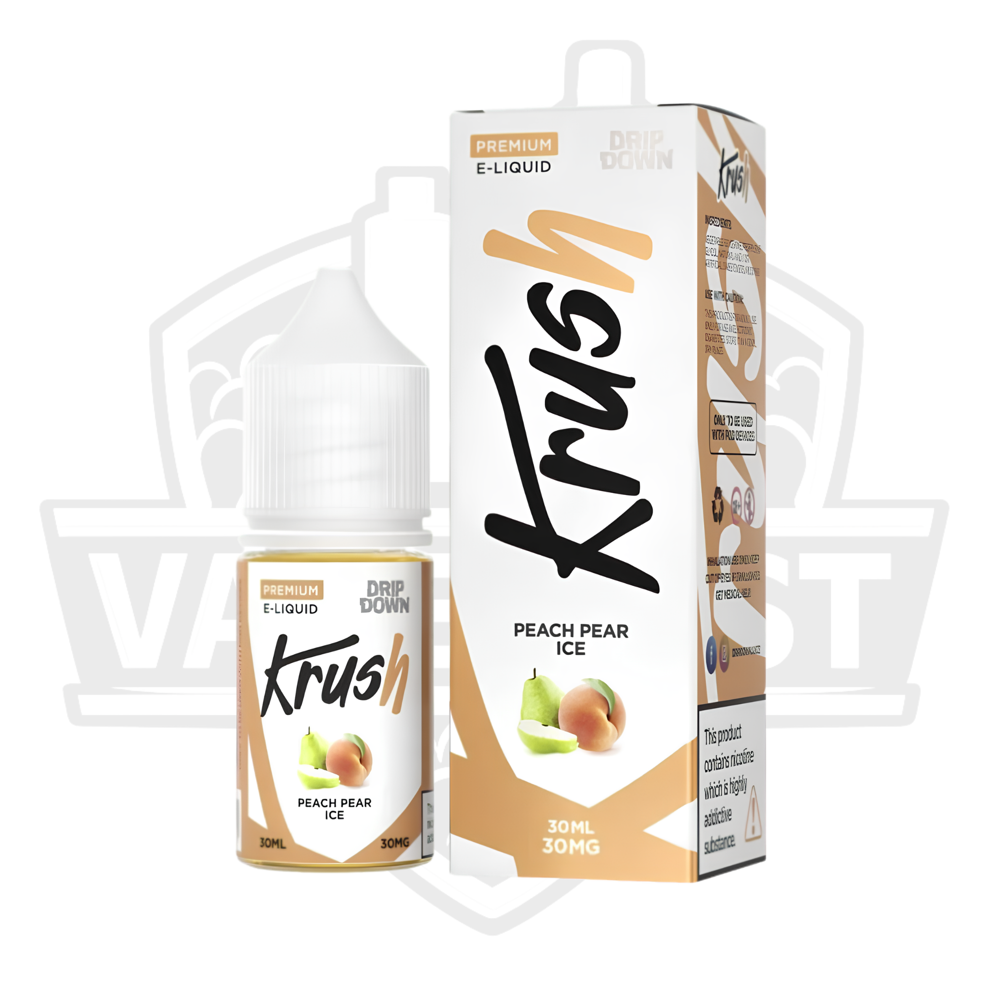 Drip Down Krush Peach Pear Ice Salt Nic E-Liquid – 30ml