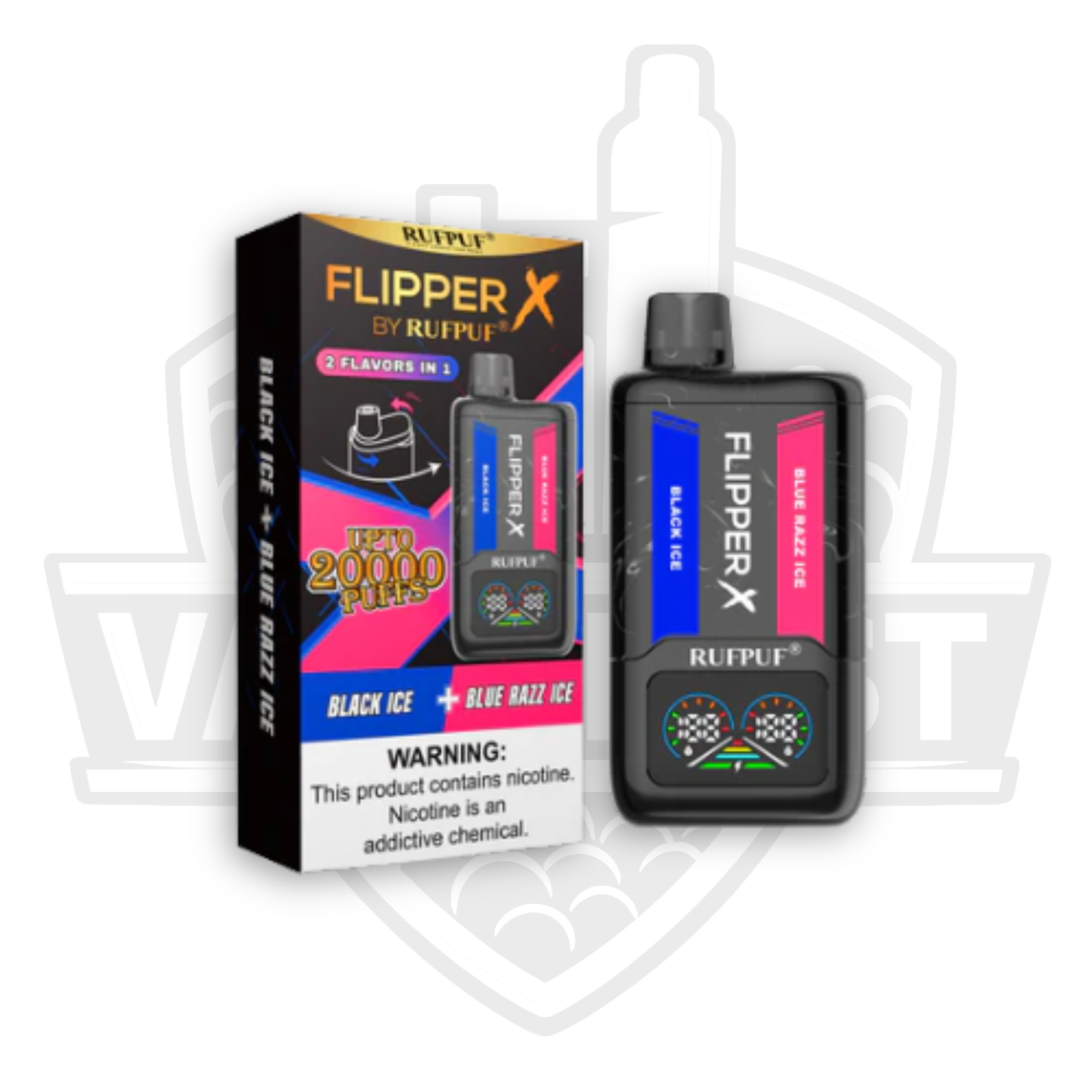 Rufpuf Flipper X Black Ice Blue Razz 20K Puffs 35mg 40ml