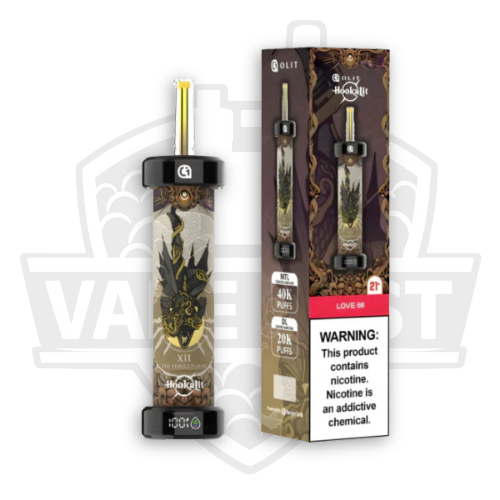 G-Olit vape device with packaging featuring an eagle design on a white background