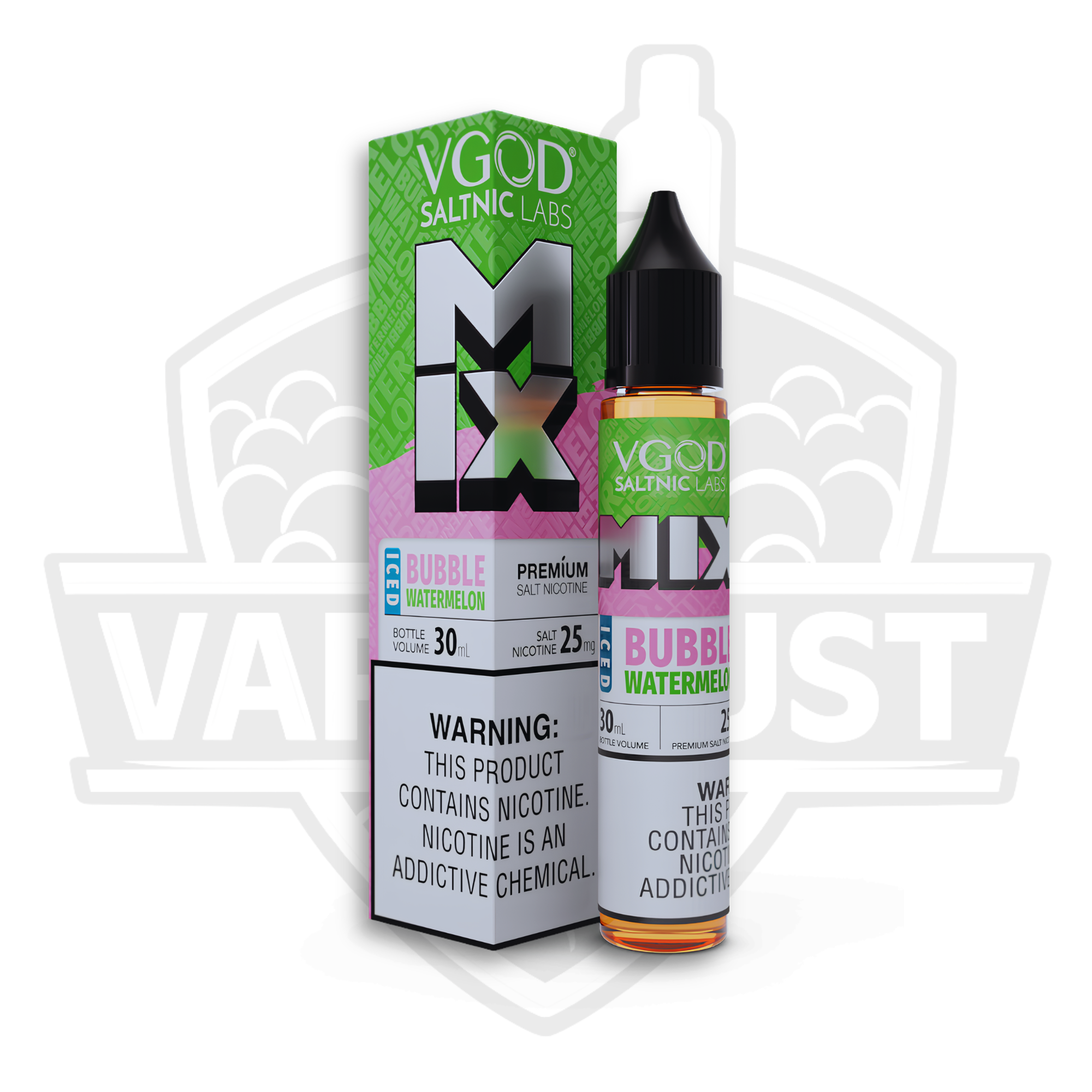 VGOD MIX Iced Bubble Watermelon Premium Salt Nic E-Liquid – 30ml