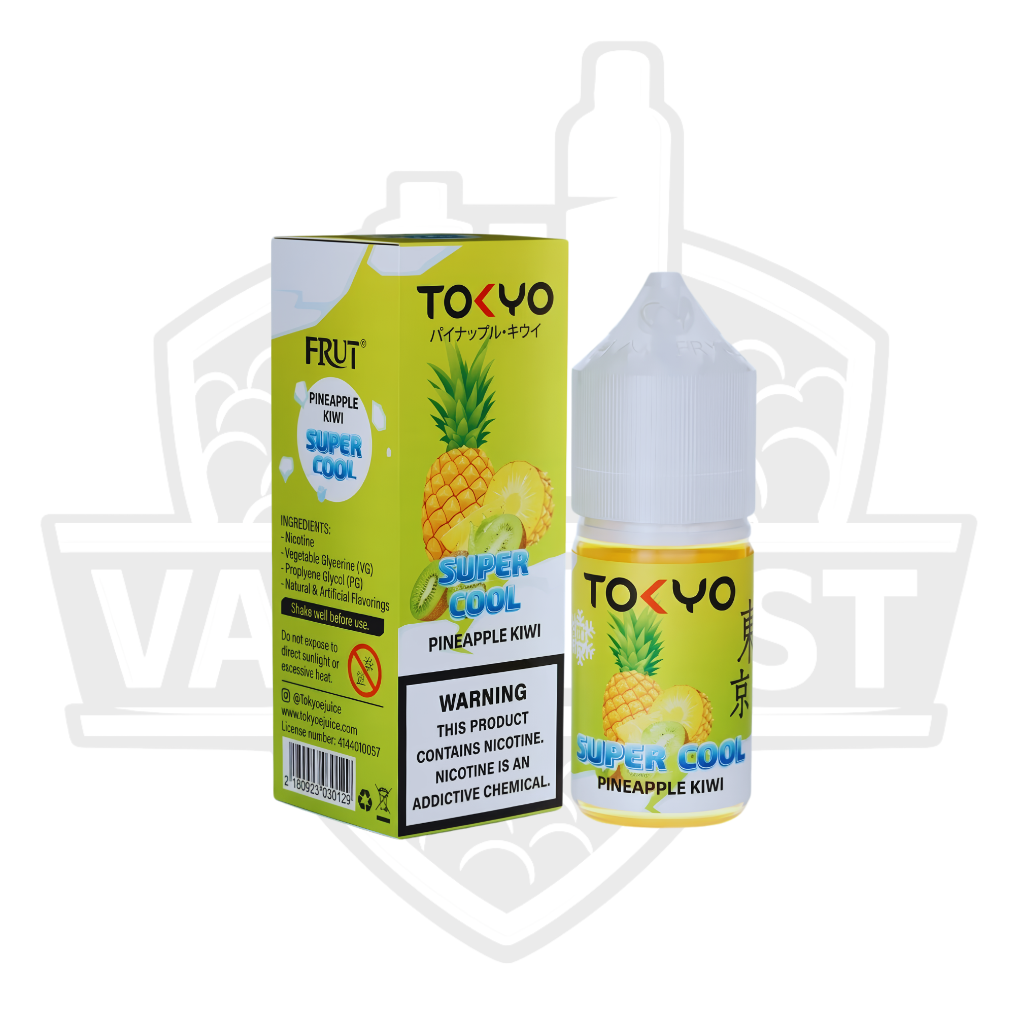 Tokyo Super Cool Pineapple Kiwi Salt Nic E-Liquid – 30ml