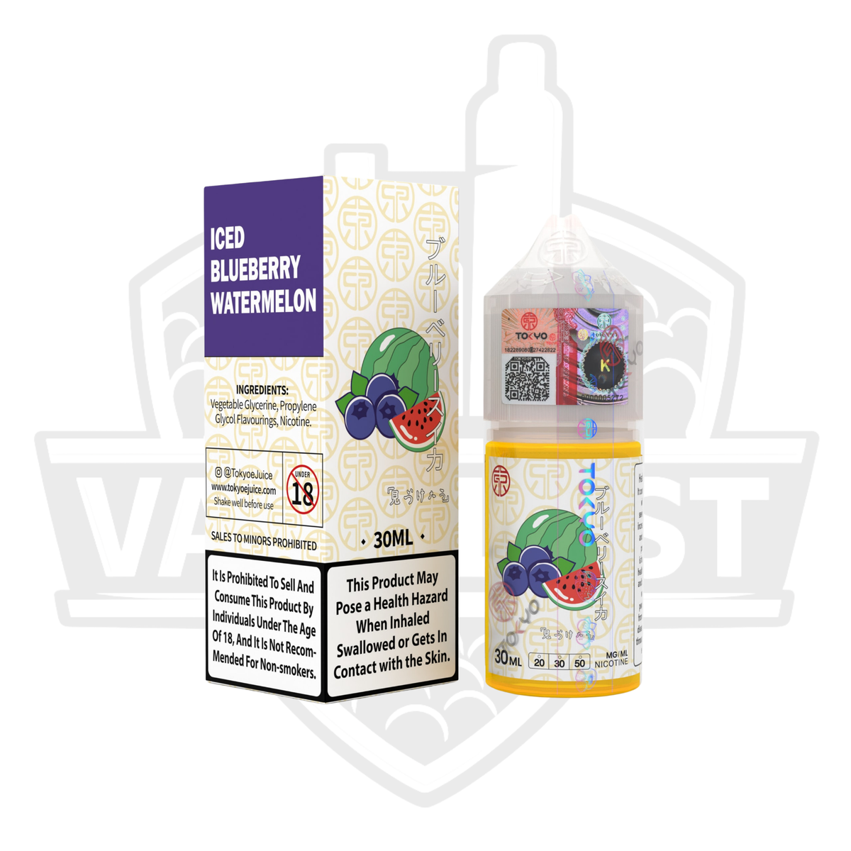 Tokyo Classic Series Iced Blueberry Watermelon 30ml Saltnic E-liquid