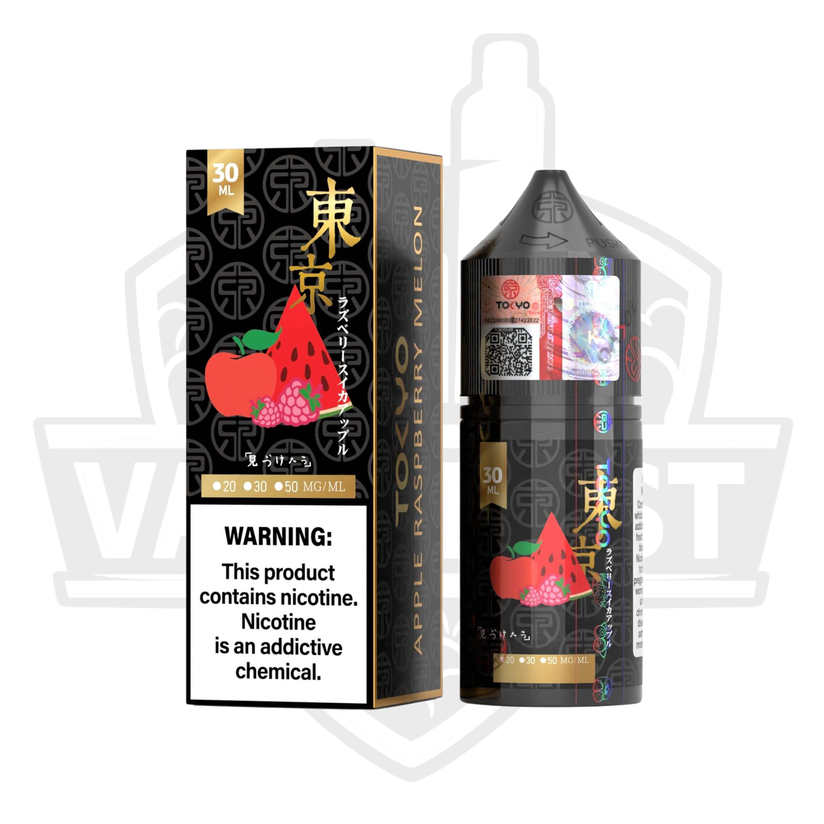 Tokyo Golden Series Apple Raspberry Melon  Salt Nic E-Liquid 30ml